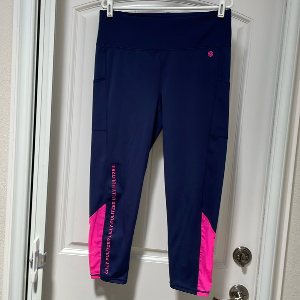 Lilly Pulitzer Luxletic Weekender High Rise MIDI Leggings Weekender Graphic, XL